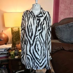 FAB Vntg Diane von Furstenberg Zebra Stripe Top